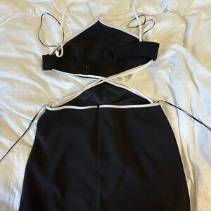 Zara Black and White cutout Dress